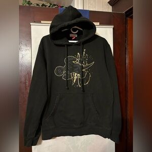 Mitchell & Ness woman’s Black Cotton Blend (80%) Hoodie, size XL